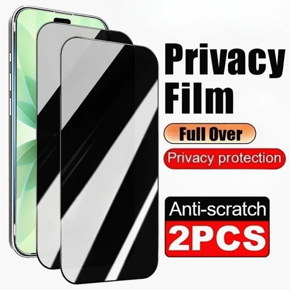 2Pcs Anti Spy Tempered Glass Film for iPhone 17 16 14 15 Pro Max Air 16e 15 Plus Screen Protector for iPhone 13 12 11 Pro XR XS