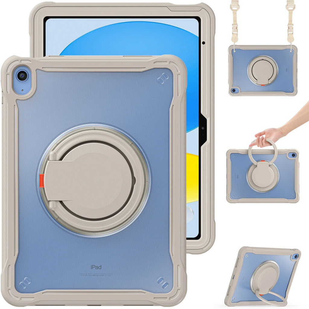 For iPad mini 6 7 Case Safe Kids Tablet Cover For iPad 11 10 2022 Pro 12.9 2018 Air 11 13 4 5 9.7 2017 Funda With Shoulder Strap