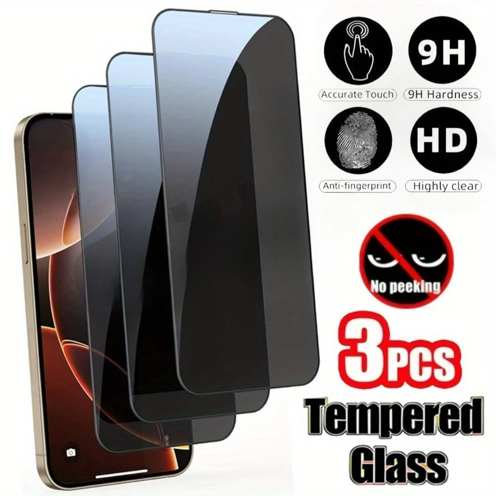 Privacy Full Cover Tempered Glass Film for iPhone 17 16 15 14 Pro Max 17 Air Screen Protector for iPhone 13 12 11 Pro 14 15 Plus