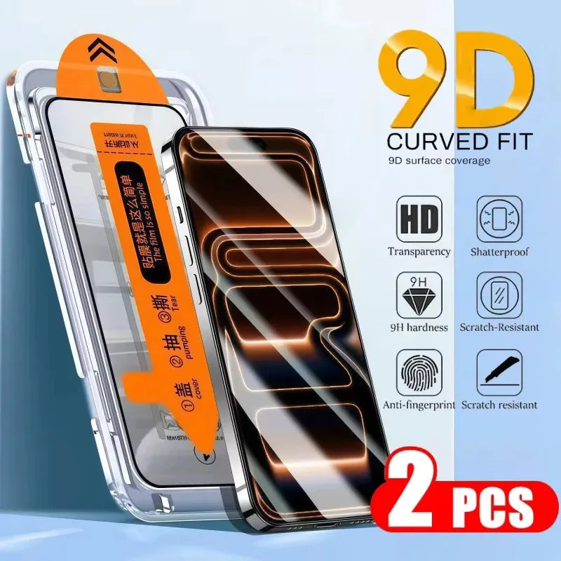 2pcs For iPhone 17 16 15 Pro Max HD Tempered Glass Screen Protector Film for iPhone 14 Pro Max Air 16e 15 Plus 13 12 11 Pro