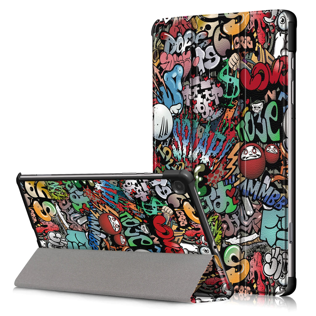 Case For Samsung Galaxy Tab A 10.1 2019 SM-T510 SM-T515 T510 T515 Rotating Folding Stand Color Painting Kids Tablets Cover