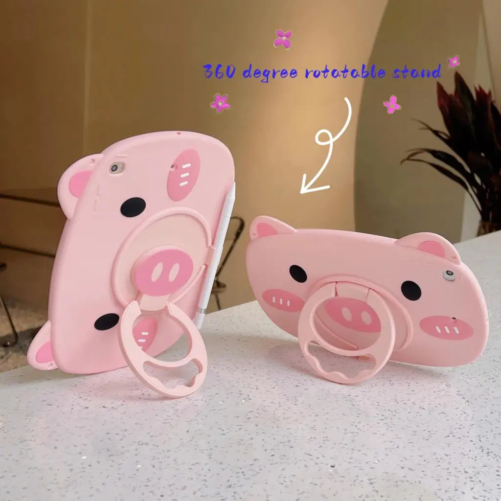 Kids Funda Case For Samsung Galaxy Tab A8 10.5 2021 SM-X200 X205 A7 Lite 8.7 SM-T220 T225 Soft Silicone 360 Rotation Stand Cover