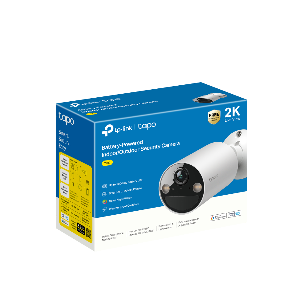 TP-Link TC82 | 2K 全彩夜視電池式無線網路攝影機 (免插電安裝 / 180天續航 / IP65 防水 / AI 偵測) - PhoneStore 豐達網上商店