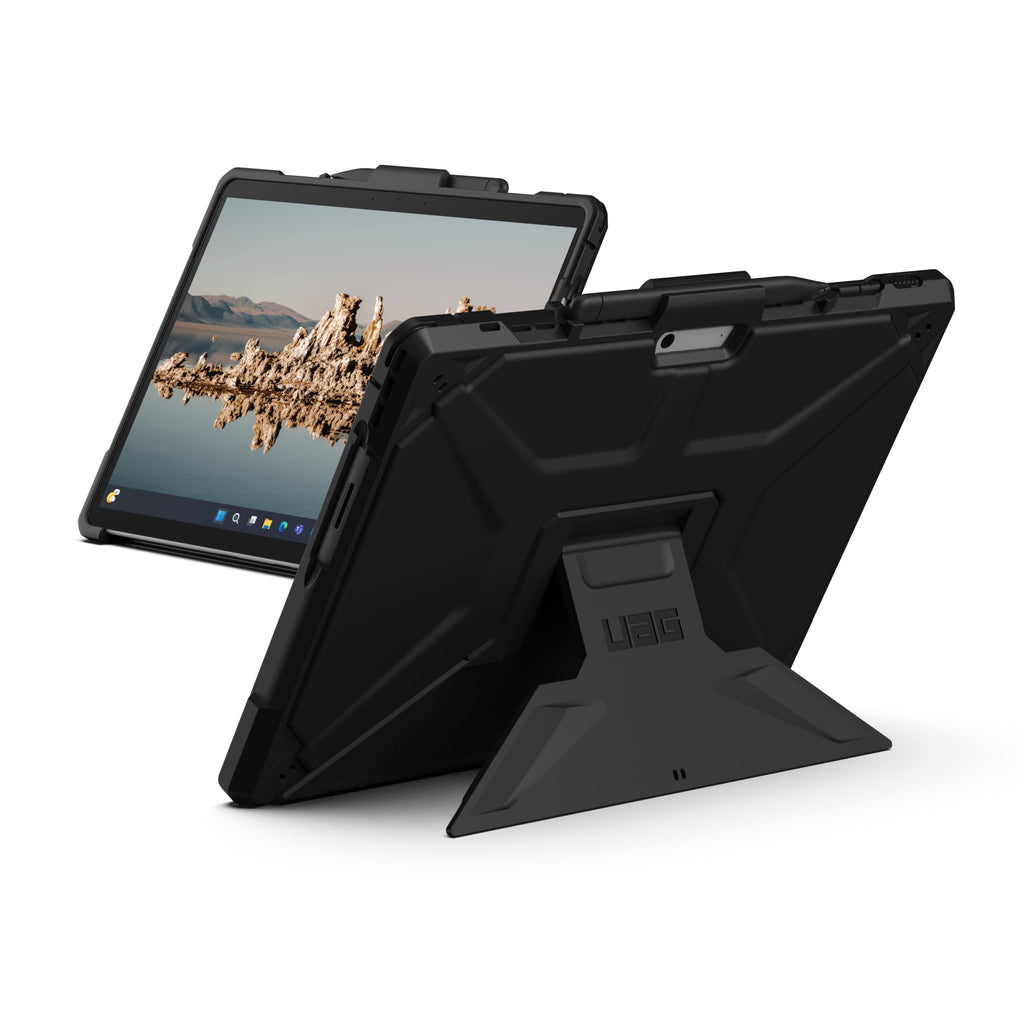 UAG Designed for Microsoft Surface Pro 11/10/9 Case with Multi-angle Kickstand & Pen Holder Compatible with Type Cover Keyboard Rugged Protective Cover Heavy Duty, Metropolis SE Black
