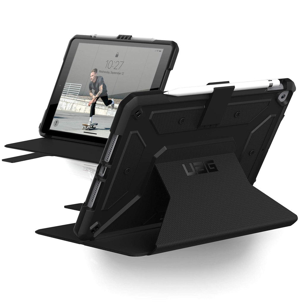 UAG Hülle für iPad 10,2 Zoll (9. Generation, 2021) und (8. Generation, 2020), Metropolis Rugged Heavy Duty Schutzhülle, Multi-Winkel-Betrachtung, Folio-Ständer mit Stifthalter, Magma