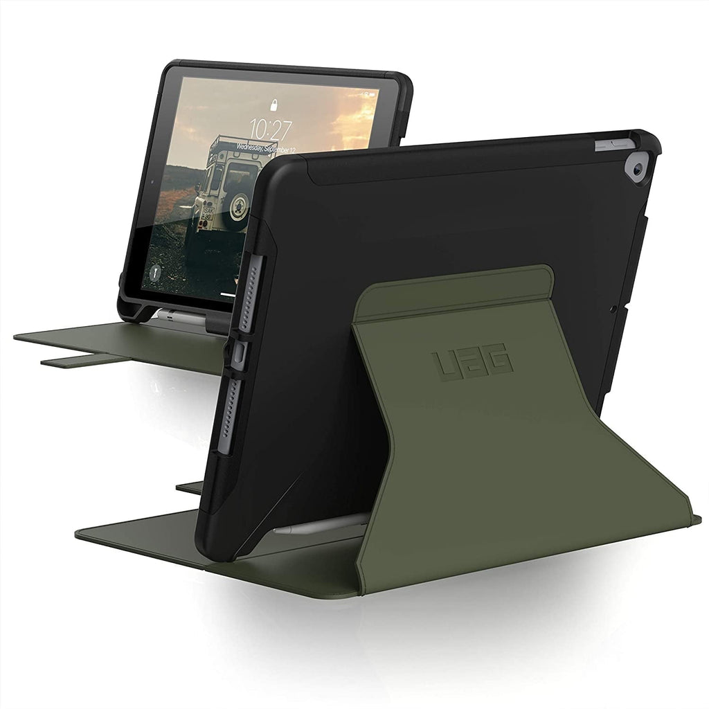 UAG iPad 10.2-inch (9th Gen, 2021) & (8th Gen, 2020) Case, Metropolis Rugged Heavy Duty Protective Cover Multi-Angle Viewing Folio Stand with Pencil Holder, Magma