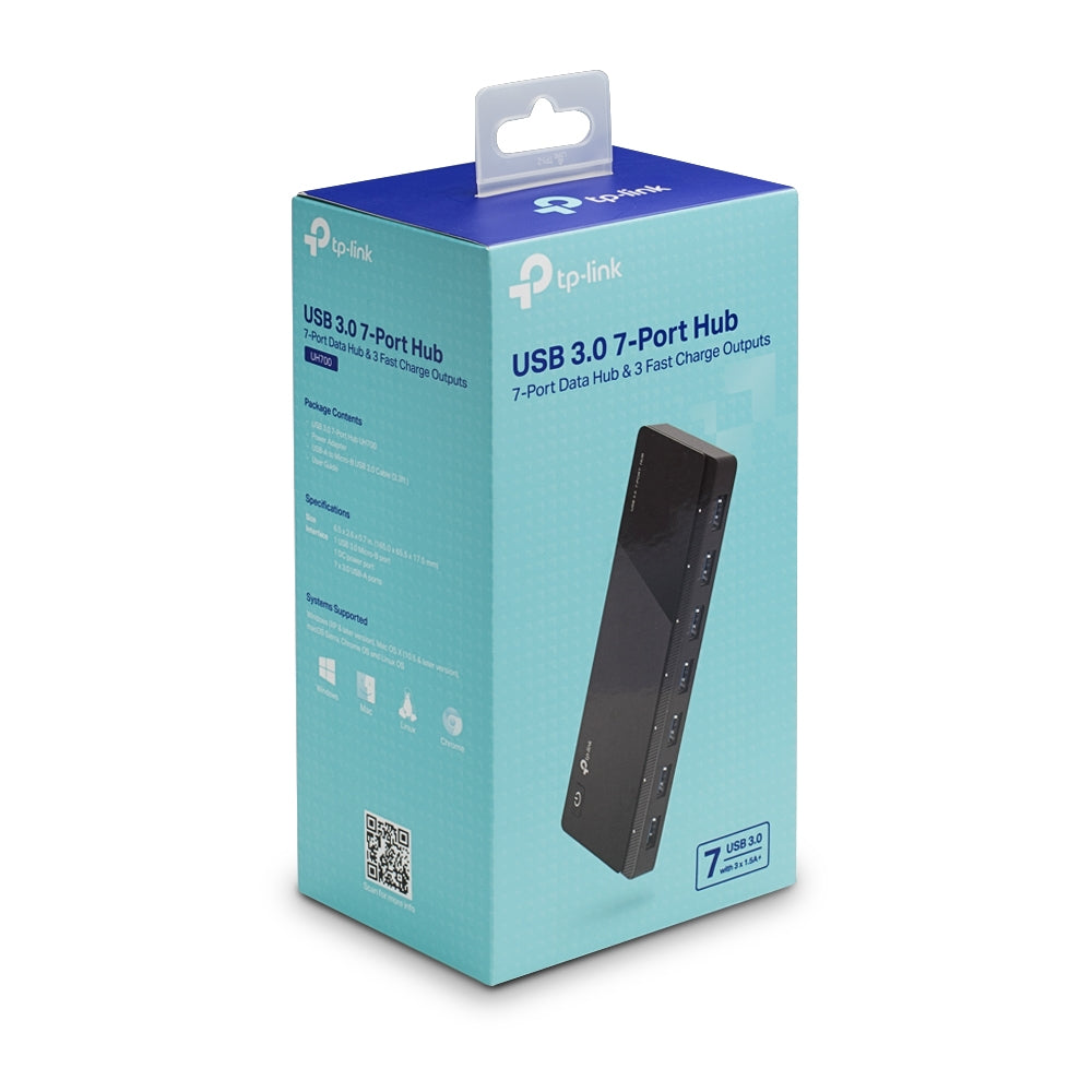 TP-Link UH700 | USB 3.0 七孔高速集線器 (5Gbps 極速傳輸 / 獨立供電 / 多重安全保護) - PhoneStore 豐達網上商店