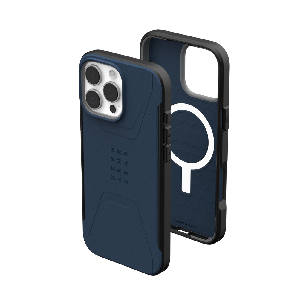 UAG iPhone 16 Pro Max Case 6.9" Civilian - Compatible with MagSafe Charging Rugged Slim Sleek Shockproof Anti-Slip Military Grade Protective Cover, Black - PhoneStore 豐達網上商店