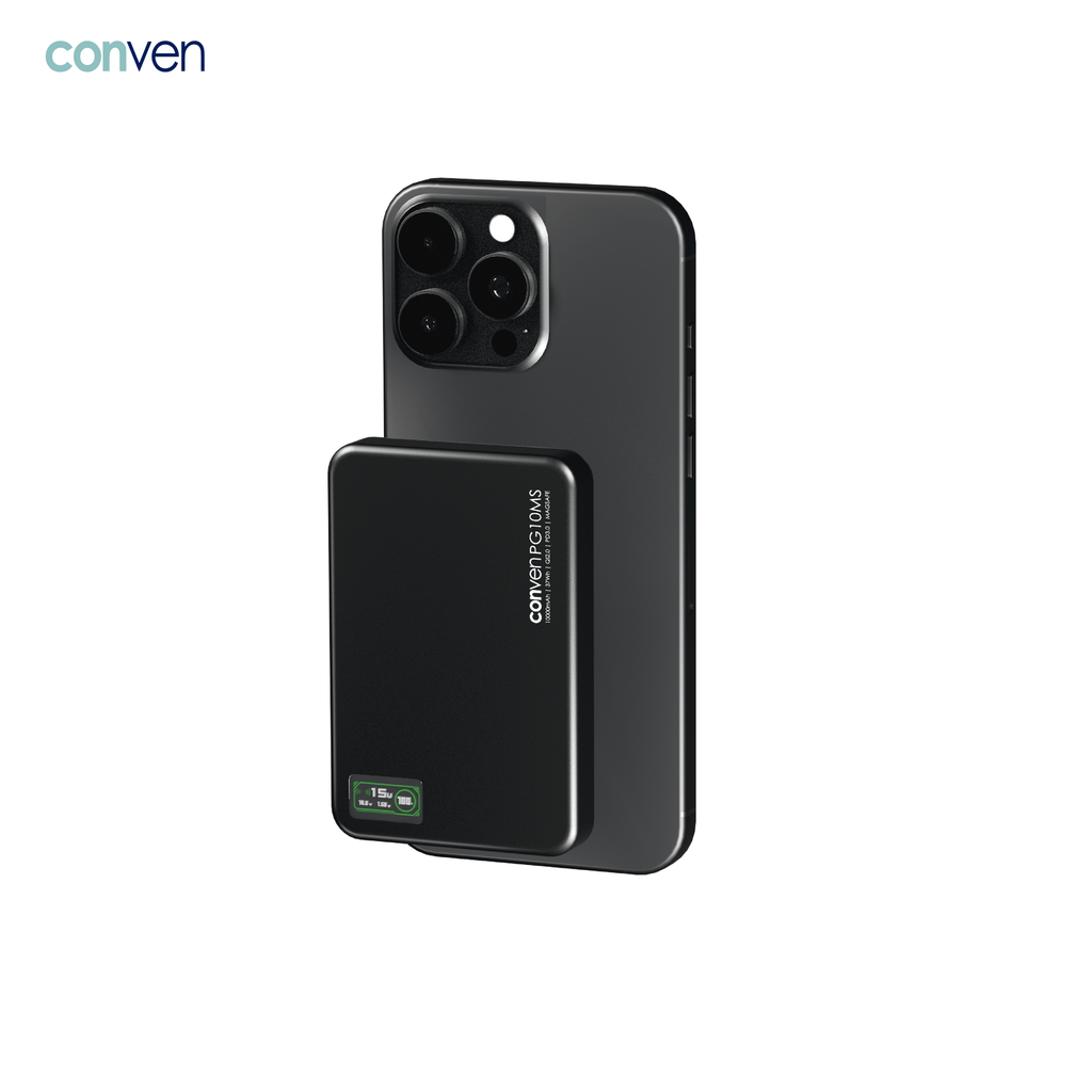 CONVEN PG10MS 10000mAh 輕薄無線行動電源 | 15W 無線輸出 + PD 3.0 極速快充 - PhoneStore 豐達網上商店