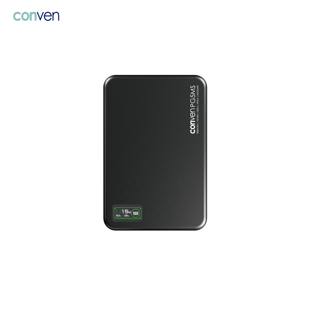 CONVEN PG5MS 5000mAh 超薄無線行動電源 | 15W 無線輸出 + PD 3.0 快充 - PhoneStore 豐達網上商店